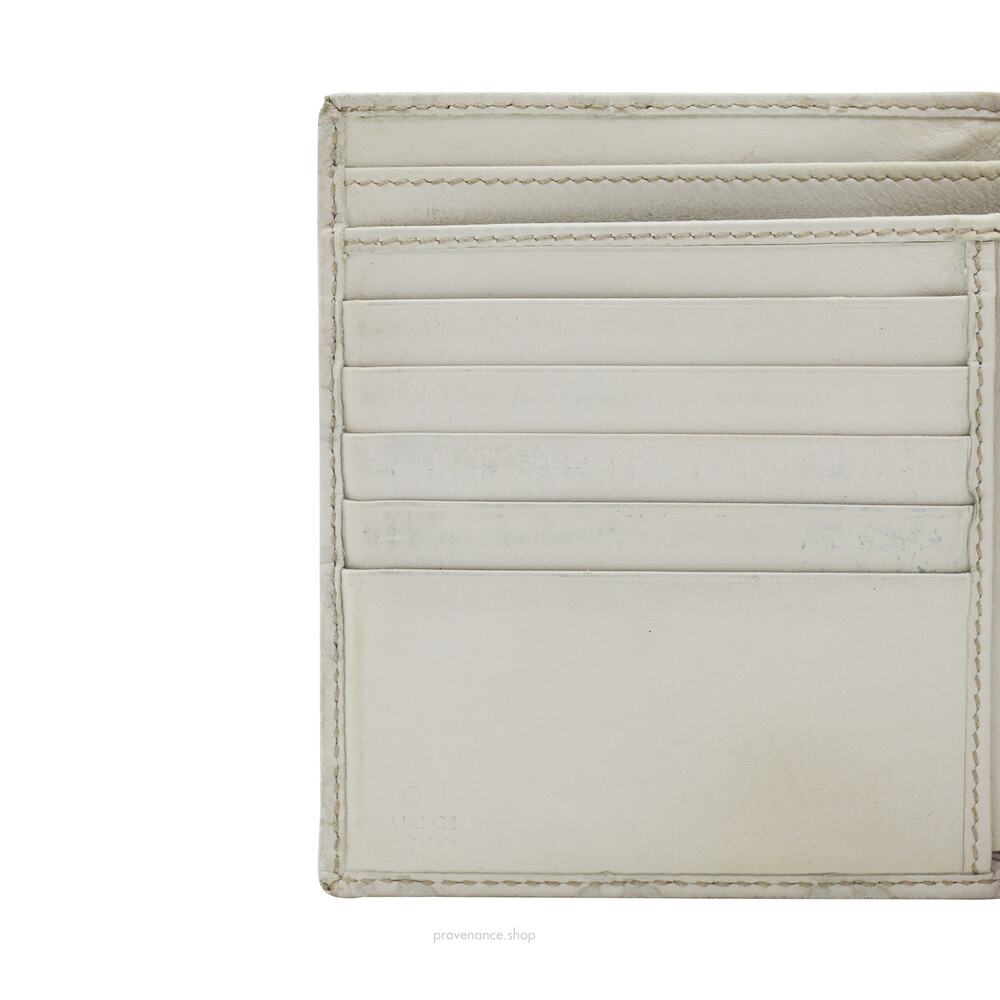 🔴 Gucci Trifold Wallet - Chalk Guccissima Leather - Picture 7 of 10